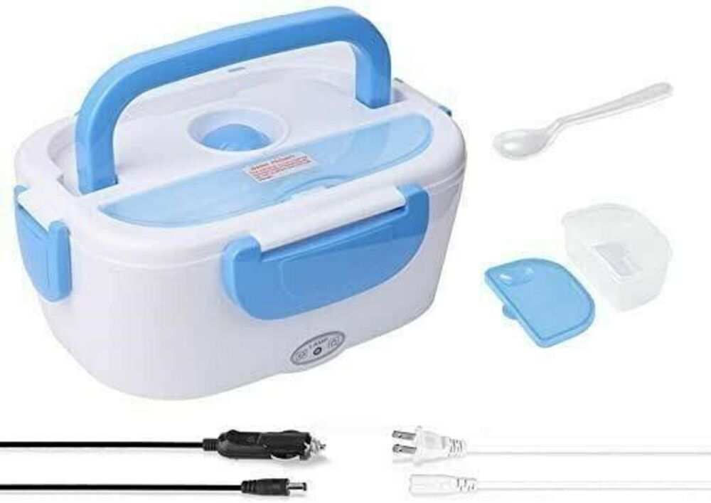 The Electric Lunch Box Portable Model YY 3166 Blue 12VDC or 110 VAC